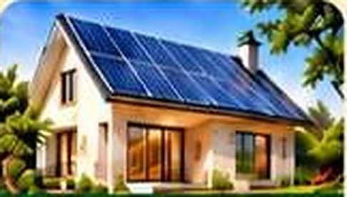 House with solar panels on the roof